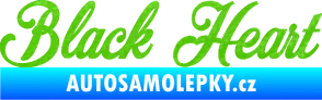 Samolepka Black Heart nápis 3D karbon zelený kawasaki