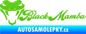 Samolepka Black mamba nápis 3D karbon zelený kawasaki