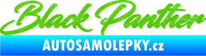 Samolepka Black panther nápis 3D karbon zelený kawasaki