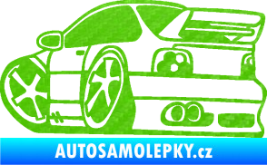 Samolepka BMW e46 karikatura levá 3D karbon zelený kawasaki