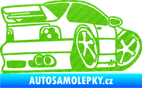 Samolepka BMW e46 karikatura pravá 3D karbon zelený kawasaki