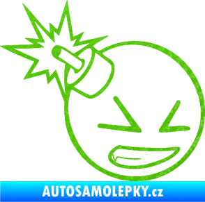 Samolepka Bomba 005 pravá JDM styl 3D karbon zelený kawasaki