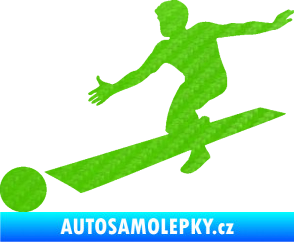 Samolepka Bowling 001 levá 3D karbon zelený kawasaki