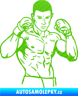 Samolepka Boxer 003 pravá 3D karbon zelený kawasaki