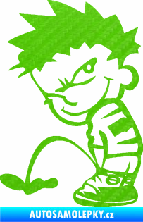 Samolepka Boy čůrá 005 levá 3D karbon zelený kawasaki
