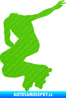 Samolepka Bruslař 005 levá 3D karbon zelený kawasaki