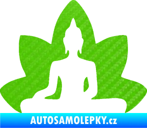 Samolepka Budha 003 levá  3D karbon zelený kawasaki