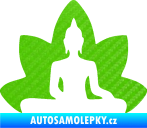Samolepka Budha 003 pravá  3D karbon zelený kawasaki