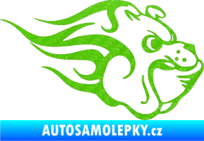 Samolepka Buldočák pravá hlava buldoka 3D karbon zelený kawasaki