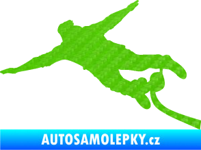Samolepka Bungee jumping 001 levá 3D karbon zelený kawasaki