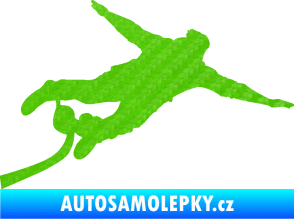 Samolepka Bungee jumping 001 pravá 3D karbon zelený kawasaki