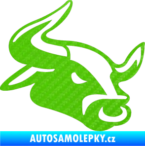 Samolepka Býk 001 pravá 3D karbon zelený kawasaki