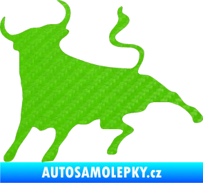 Samolepka Býk 002 levá 3D karbon zelený kawasaki