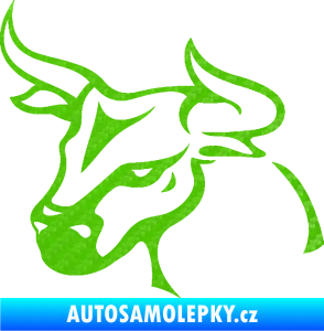 Samolepka Býk 005 levá 3D karbon zelený kawasaki