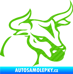 Samolepka Býk 005 pravá 3D karbon zelený kawasaki