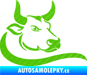 Samolepka Býk 008 pravá 3D karbon zelený kawasaki