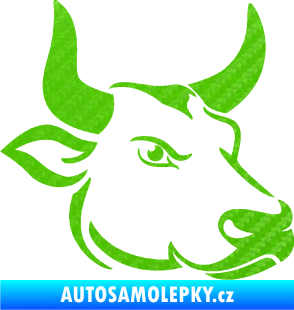 Samolepka Býk 009 pravá 3D karbon zelený kawasaki