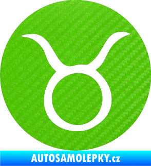Samolepka Býk zvěrokruh 001 - horoskop 3D karbon zelený kawasaki