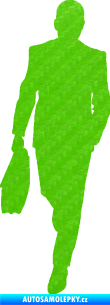 Samolepka Byznysmen 001 levá 3D karbon zelený kawasaki