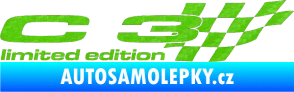 Samolepka C3 limited edition pravá 3D karbon zelený kawasaki