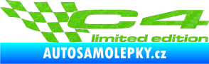 Samolepka C4 limited edition levá 3D karbon zelený kawasaki
