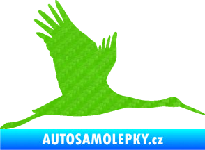 Samolepka Čáp 002 pravá 3D karbon zelený kawasaki