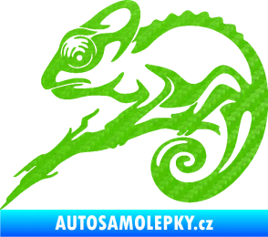 Samolepka Chameleon 001 levá 3D karbon zelený kawasaki