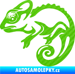 Samolepka Chameleon 002 levá 3D karbon zelený kawasaki