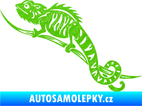 Samolepka Chameleon 003 levá 3D karbon zelený kawasaki