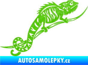 Samolepka Chameleon 003 pravá 3D karbon zelený kawasaki