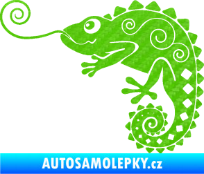 Samolepka Chameleon 004 levá 3D karbon zelený kawasaki