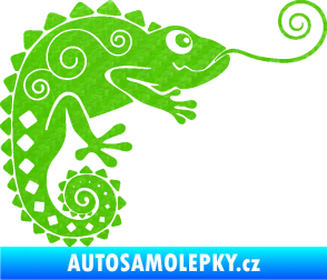Samolepka Chameleon 004 pravá 3D karbon zelený kawasaki