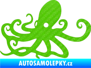 Samolepka Chobotnice 001 levá 3D karbon zelený kawasaki