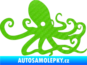 Samolepka Chobotnice 001 pravá 3D karbon zelený kawasaki