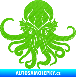 Samolepka Chobotnice 002 levá 3D karbon zelený kawasaki