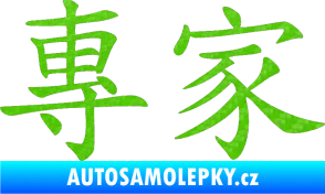 Samolepka Čínský znak Expert 3D karbon zelený kawasaki