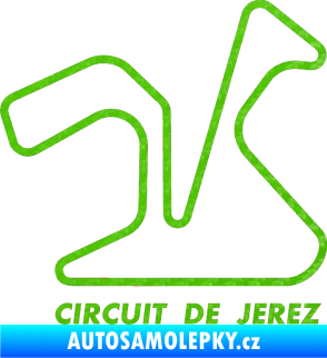 Samolepka Okruh Circuito de Jerez 3D karbon zelený kawasaki