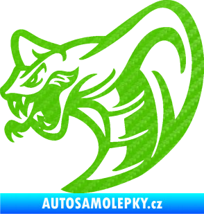 Samolepka Cobra 007 levá 3D karbon zelený kawasaki