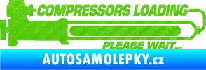 Samolepka Compressors loading pravá 3D karbon zelený kawasaki