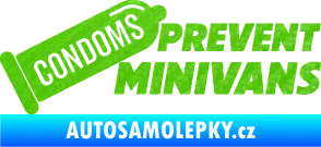 Samolepka Condoms prevent minivans 3D karbon zelený kawasaki