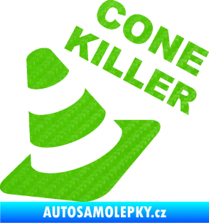 Samolepka Cone killer  3D karbon zelený kawasaki