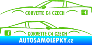 Samolepka Corvette C4 FB 3D karbon zelený kawasaki