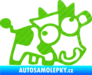Samolepka Crazy cow pravá 3D karbon zelený kawasaki