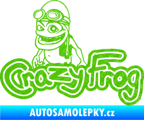 Samolepka Crazy frog 002 žabák 3D karbon zelený kawasaki