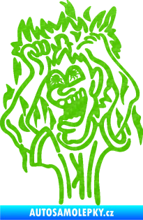 Samolepka Crazy man levá 3D karbon zelený kawasaki