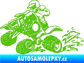 Samolepka Čtyřkolka 003 levá 3D karbon zelený kawasaki