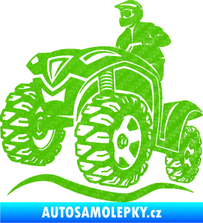 Samolepka Čtyřkolka 005 levá 3D karbon zelený kawasaki