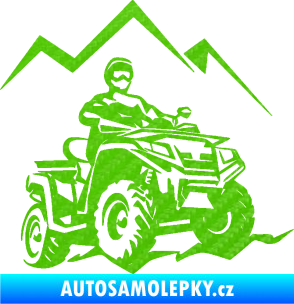 Samolepka Čtyřkolka 007 pravá 3D karbon zelený kawasaki