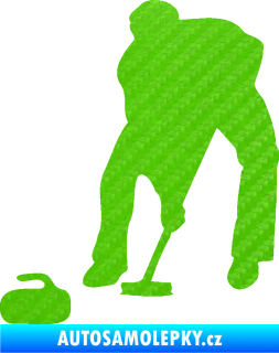 Samolepka Curling 001 levá 3D karbon zelený kawasaki