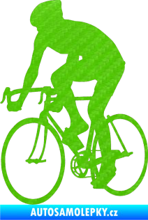 Samolepka Cyklista 001 levá 3D karbon zelený kawasaki